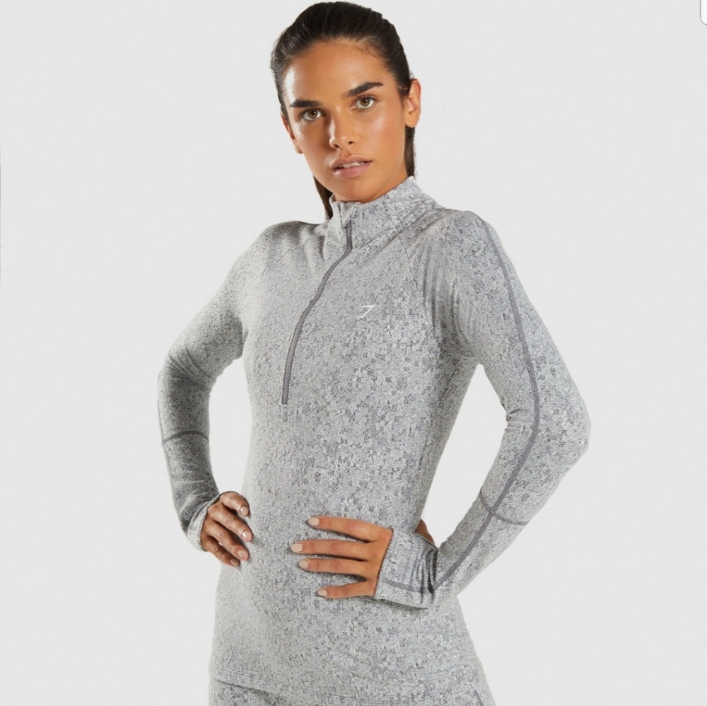 HOLD- Fleur Texture 1/2 zip jacket